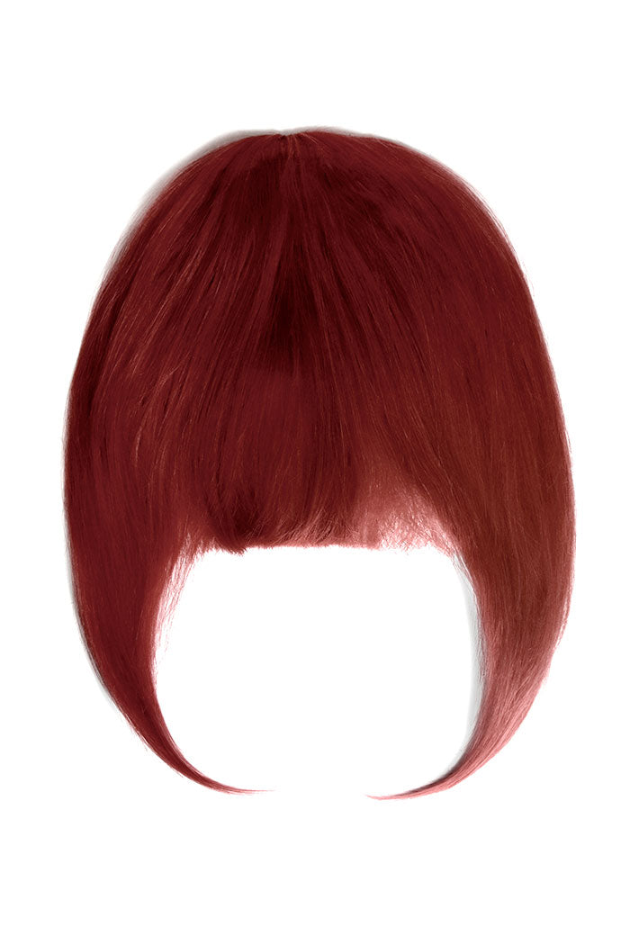 Clip in /on Human Hair Fringe / Bangs - Deep Red