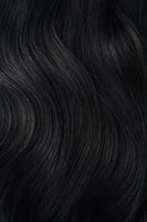 Double Wefted Full Head Remy Clip in Human Hair Extensions - Jet Black (#1)