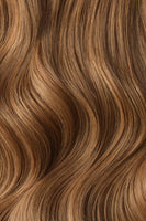 Double Wefted Full Head Remy Clip in Human Hair Extensions - Light Auburn (#30)