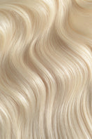 Double Wefted Full Head Remy Clip in Human Hair Extensions - Lightest Blonde (#60)