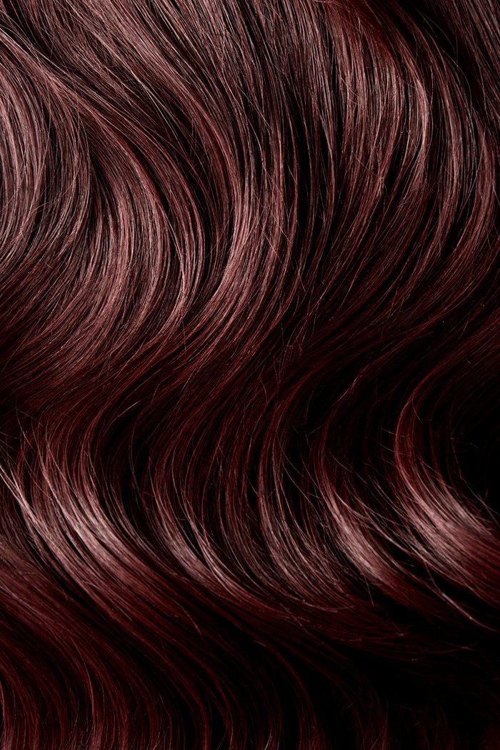 Double Wefted Full Head Remy Clip in Human Hair Extensions -Mahogany Red (#99J)