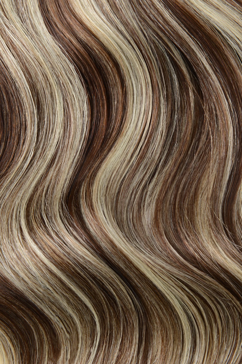 Double Wefted Full Head Remy Clip in Human Hair Extensions - Cookies & Cream (#4/613)