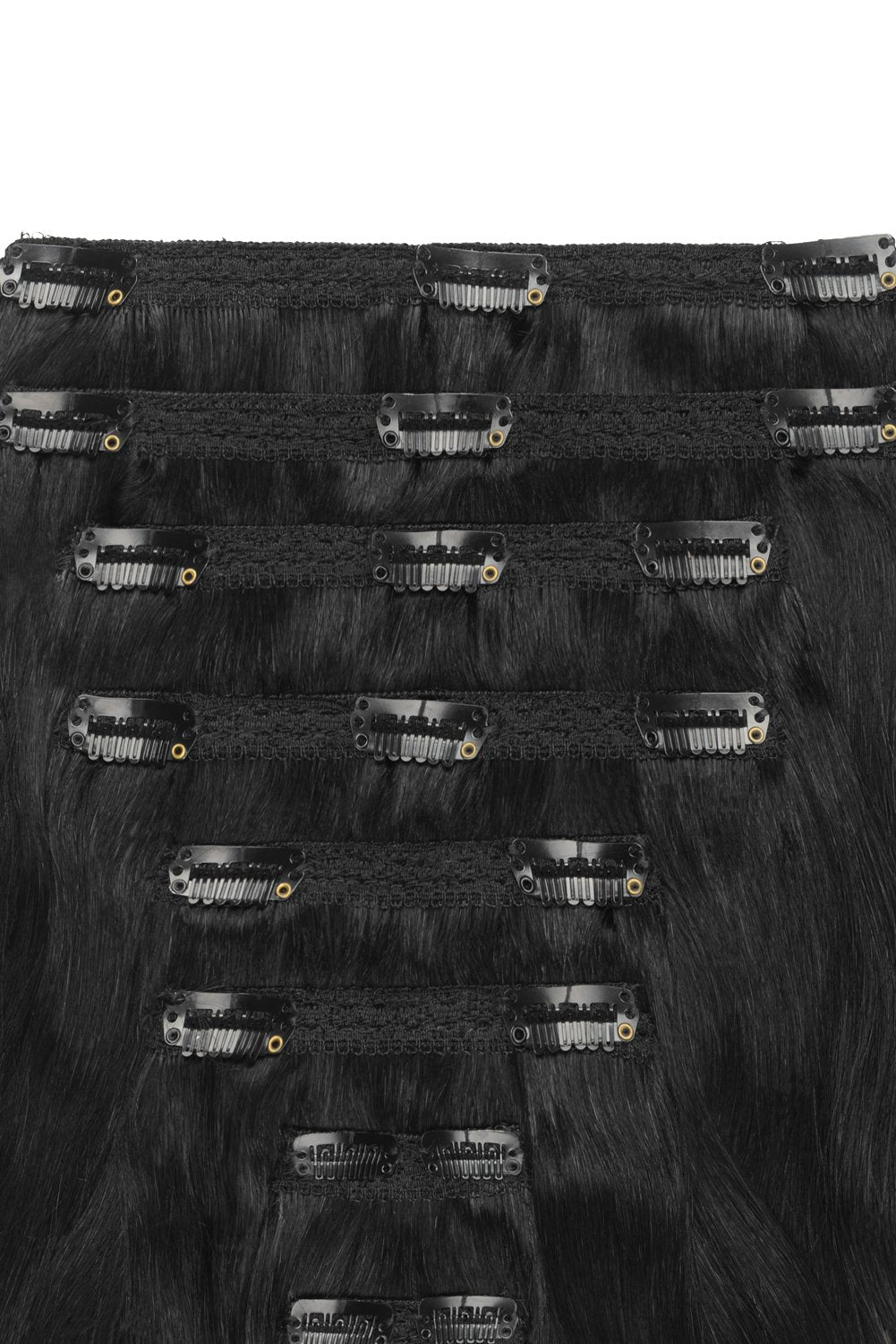 Clip-in-Echthaarverlängerungen aus Remy-Echthaar mit doppelter Tresse für den ganzen Kopf – Ombre/Ombre (#T1/27)