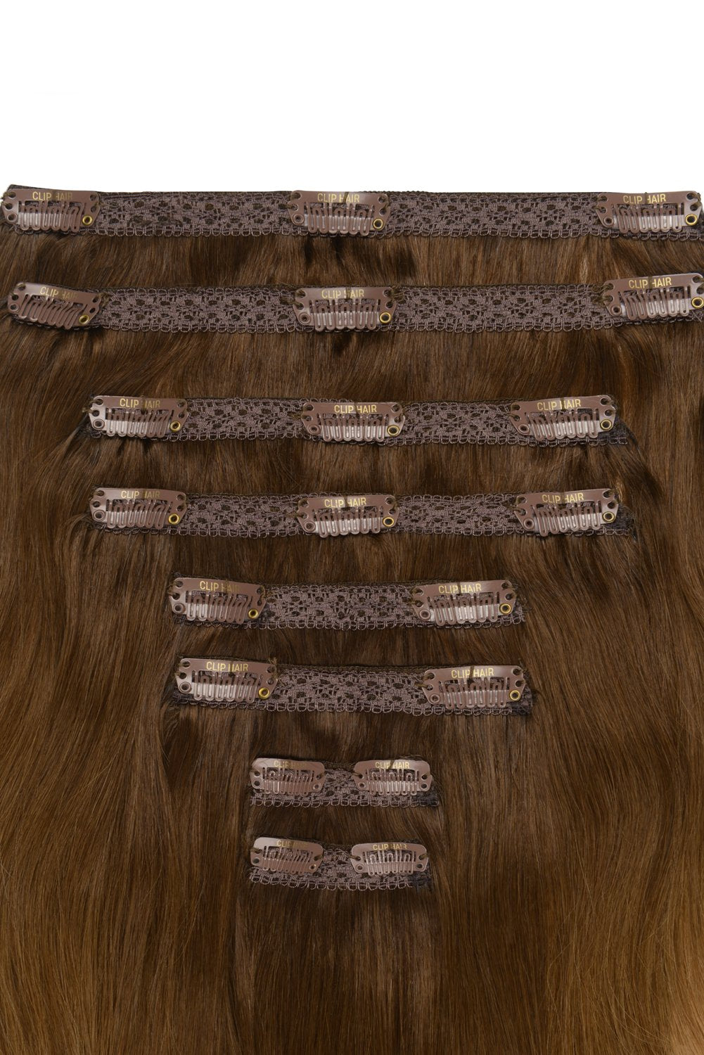 Clip-in-Echthaarverlängerungen aus Remy-Echthaar mit doppelter Tresse für den ganzen Kopf – Ombre/Ombre (#T6/613)