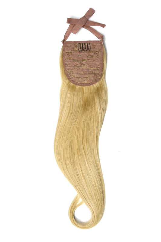 Clip in Ponytail Remy Human Hair Extensions - Light Golden Blonde (#16)