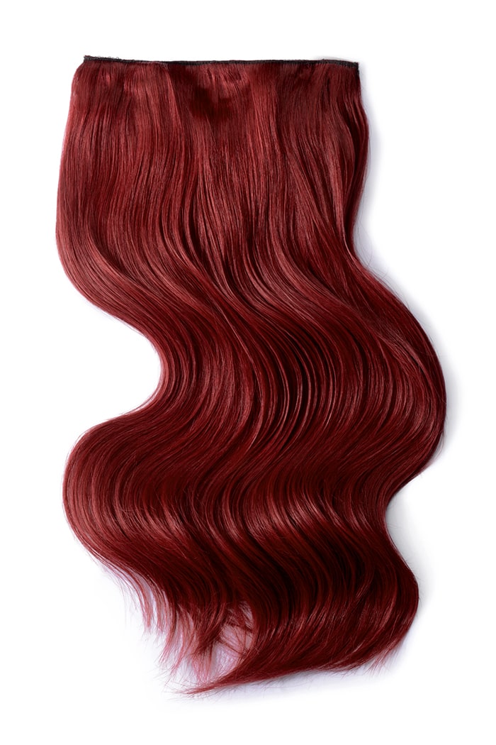 Double Wefted  Remy Clip In Human Hair Extensions - Deep Red