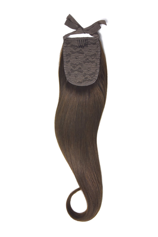 Clip in Ponytail Remy Human Hair Extensions - Medium Brown (#4)