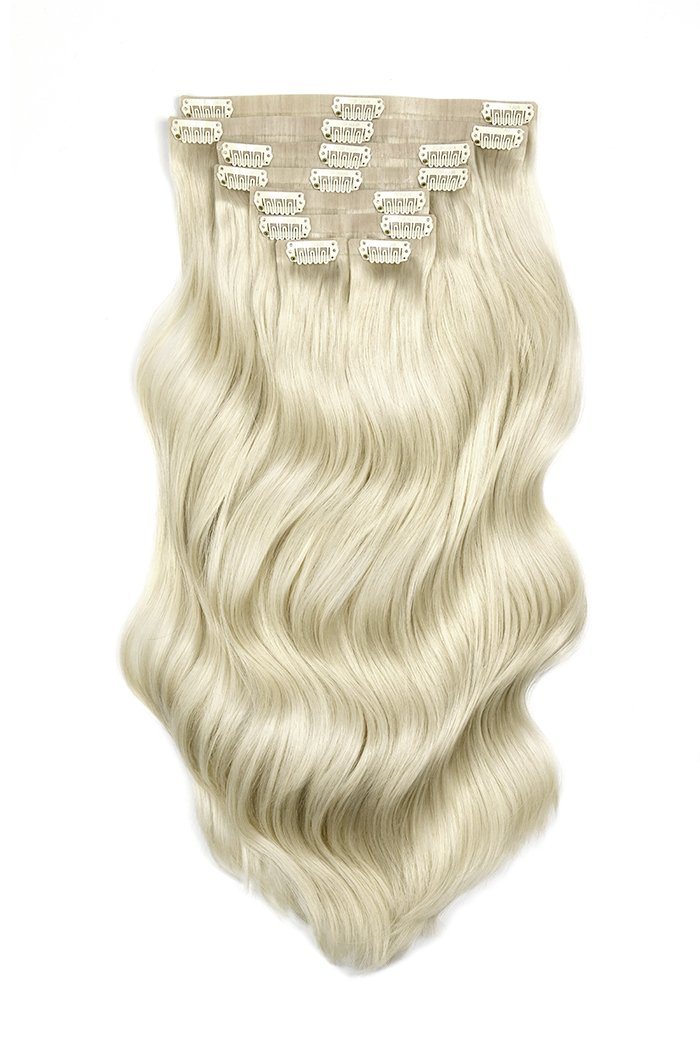18 Ultra-Seamless Clip-in Hair Extensions Platinum Ice