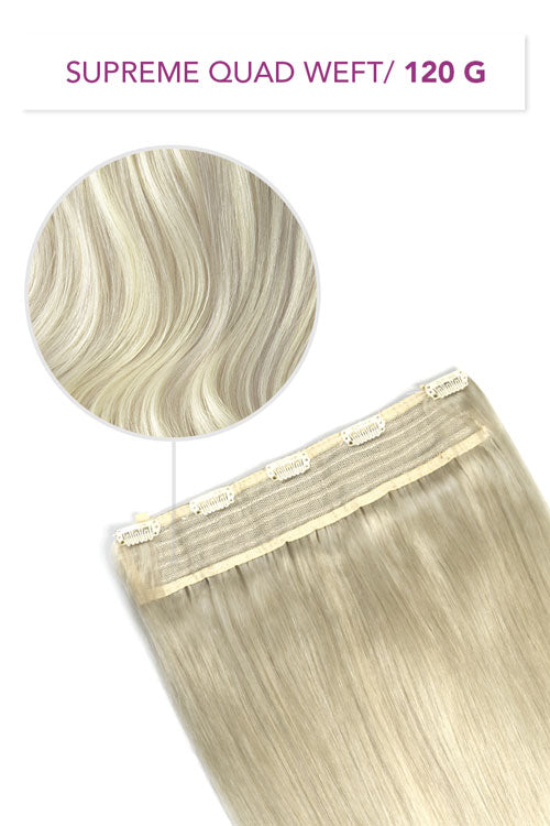 Ice Blonde Supreme Quad Weft One Piece Clip In Hair Extensions