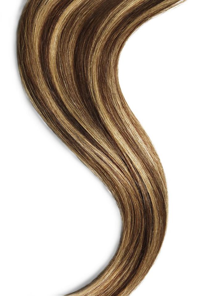 Medium Brown Strawberry Blonde Mix Euro Straight Hair Weft Weave Extensions
