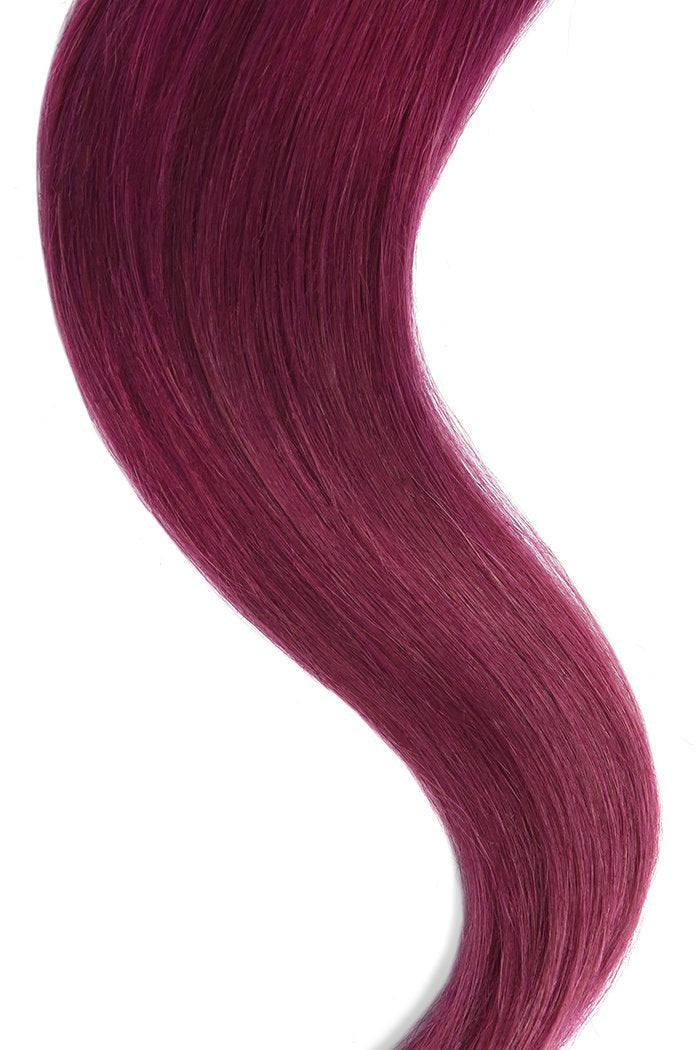 Plum Cherry Red Euro Straight Hair Weft Weave Extensions