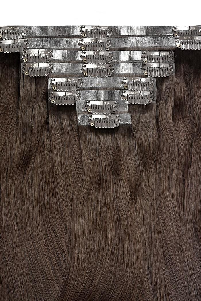 Remy Royale Seamless Clip ins - Medium Brown (#4) Remy Royale Seamless Clip ins Cliphair 