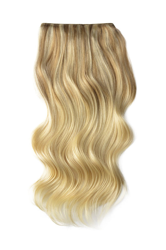 Double Wefted Full Head Remy Clip in Human Hair Extensions - ombre/Ombre (#TP18/613)