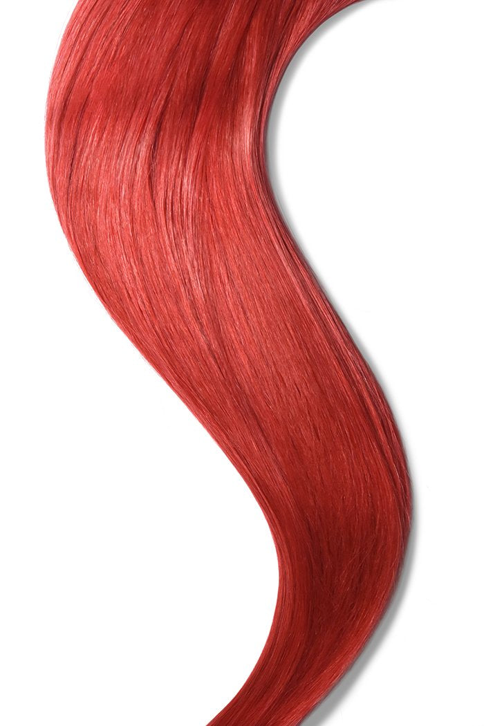 Vibrant Bright Red Euro Straight Hair Weft Weave Extensions