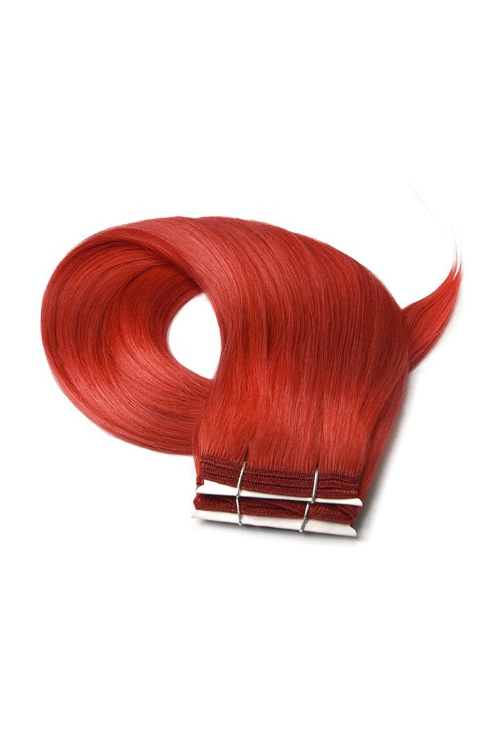 Vibrant  Bright Red Human Hair Extensions