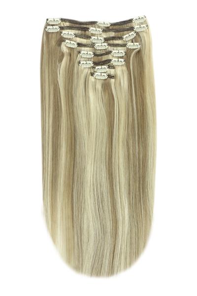Full Head Remy Clip in Human Hair Extensions - Dirty Blonde (#9/613)