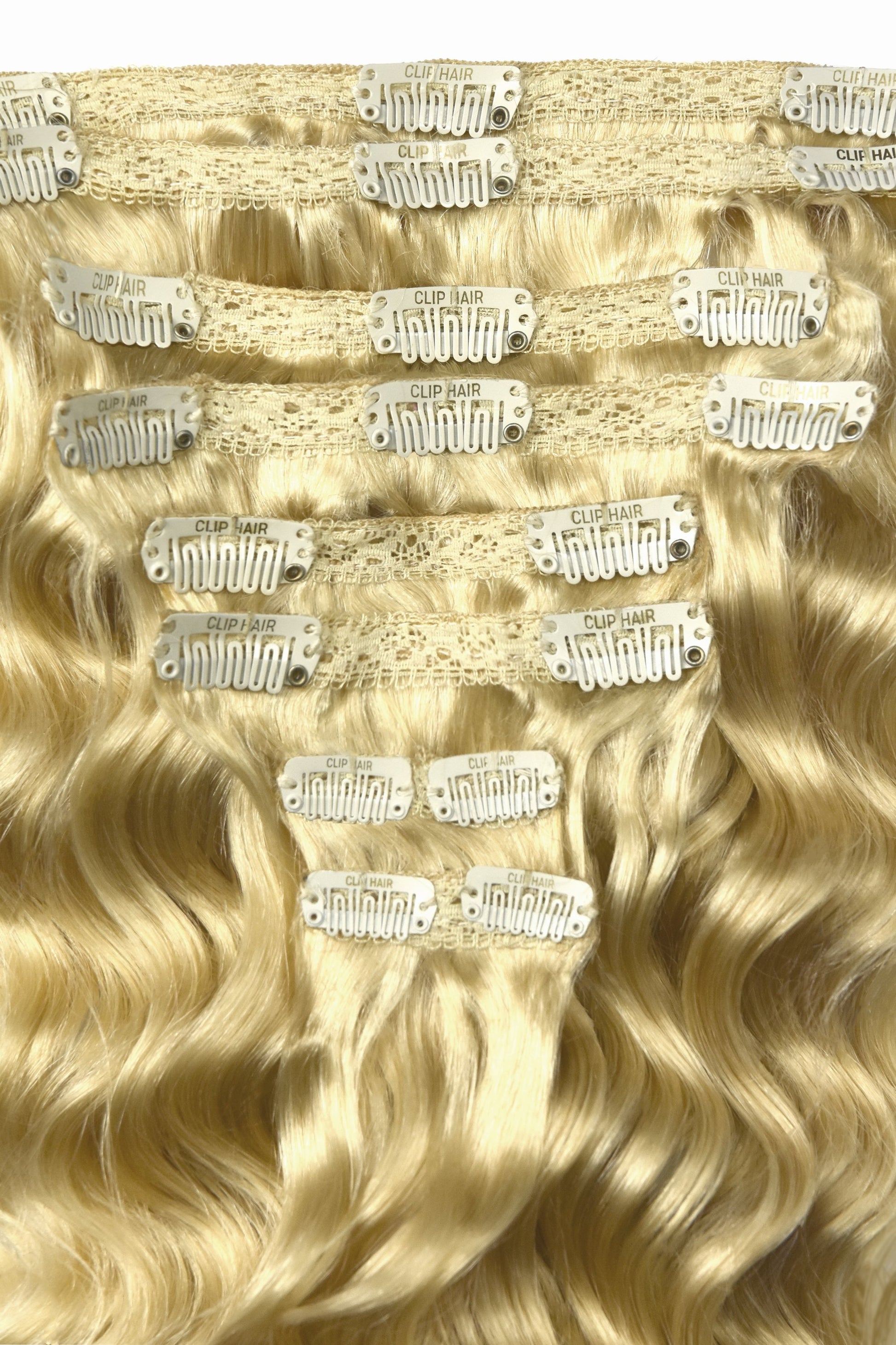 curly clip in hair extensions closeup look