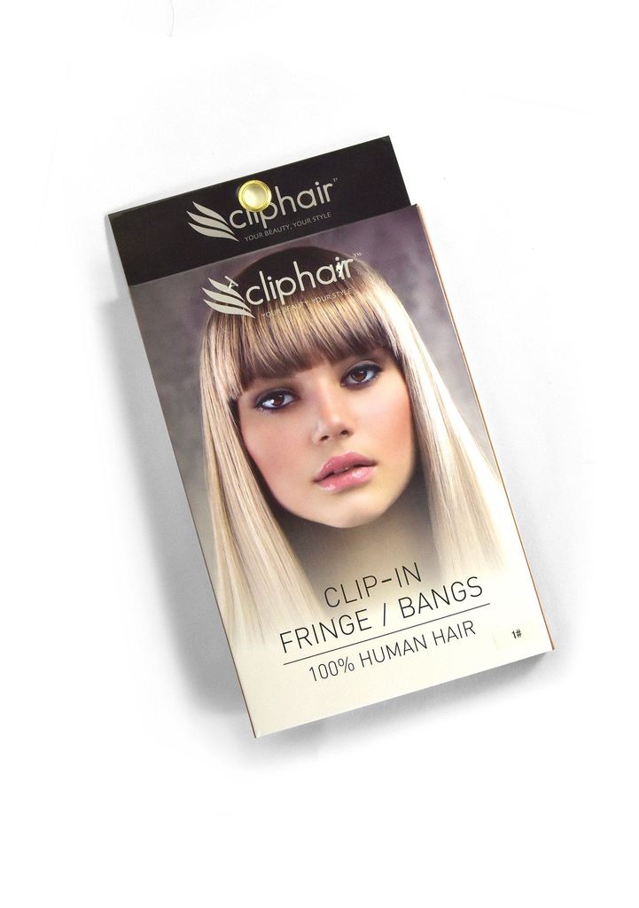 Clip in /on Remy Human Hair Fringe / Bangs - Ice Blonde