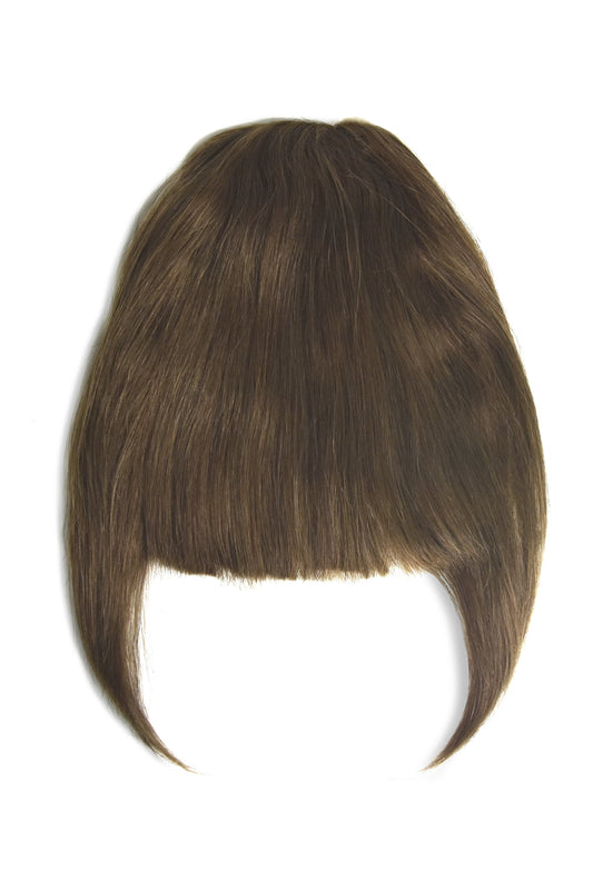 clip in fringe human hair ash brown shade 8