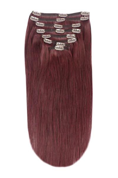 Mahogany red clip in hair extensions