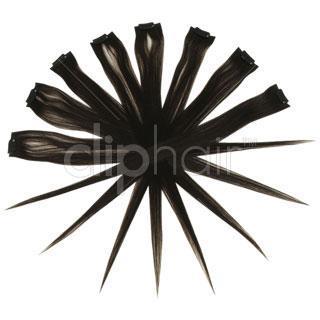 Remy Clip in Human Hair Extensions Highlights / Streaks - Dark Brown (#3)