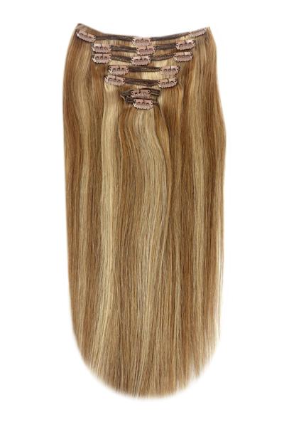 Full Head Remy Clip in Human Hair Extensions - Hazelnut Brondie (#6/27)