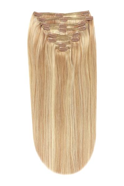 Full Head Remy Clip in Human Hair Extensions - Natural Sandy Blonde (#12/16/613)