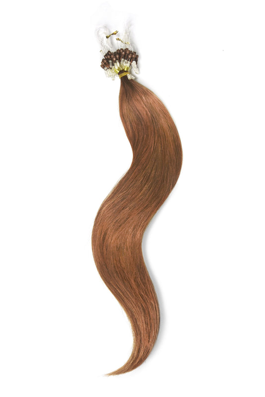 Micro Ring Loop Remy Human Hair Extensions - Light Auburn (#30)