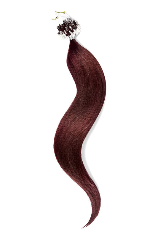 Micro Ring Loop Remy Human Hair Extensions - Mahogany Red (#99J)