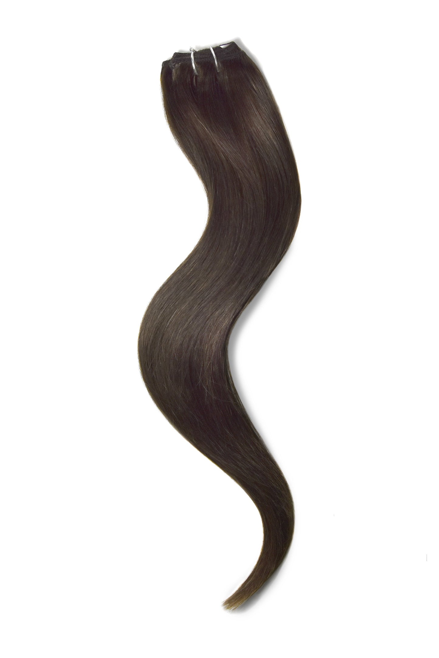 One Piece Top-up Remy Clip in Human Hair Extensions - Dark Brown (#3)