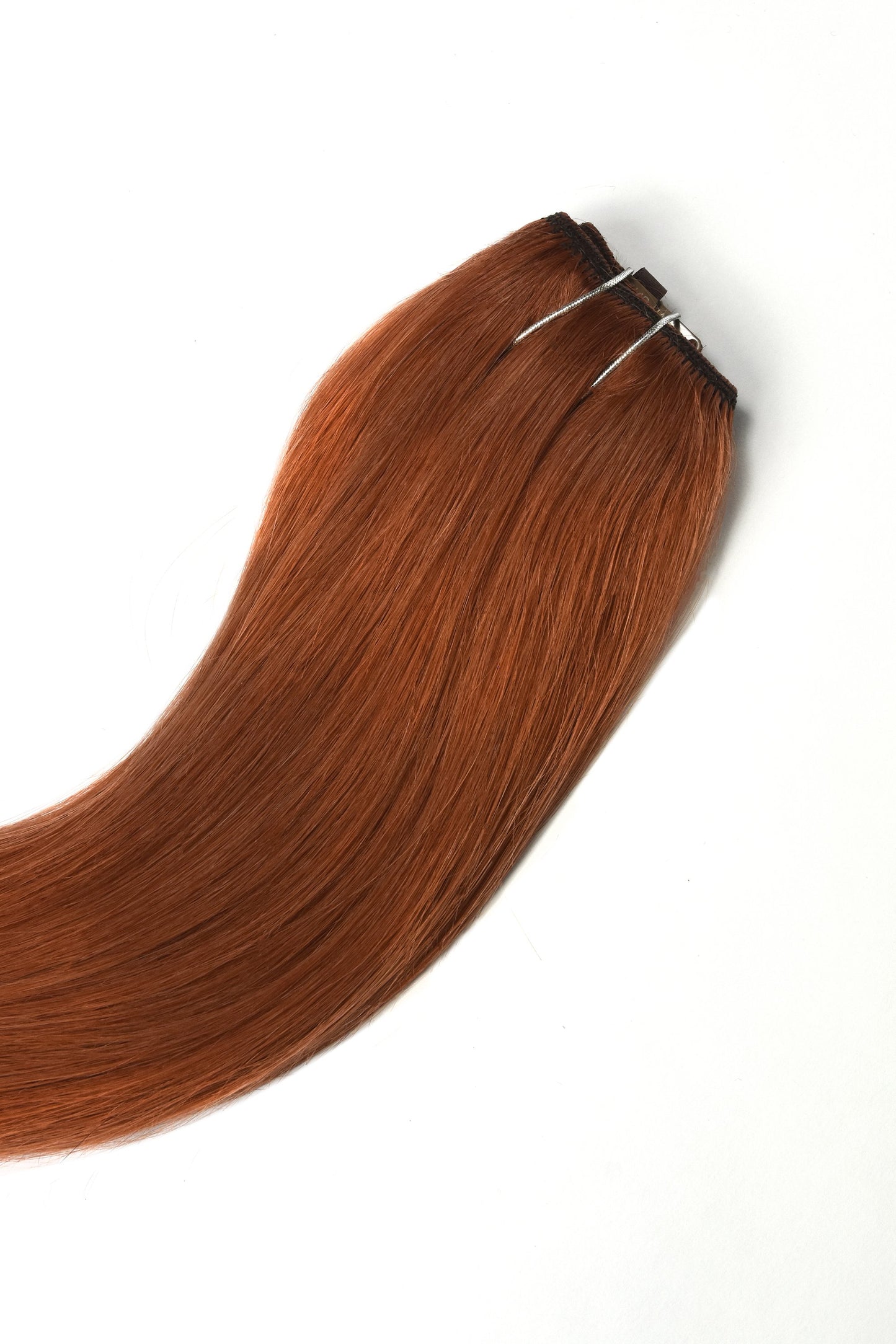 Quad Wefted Remy Clip in Human Hair Extensions - Flaming Ginger (#350)