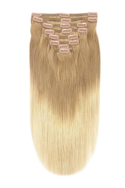 Hair Extensions Clip In Ombre Shade T18/613