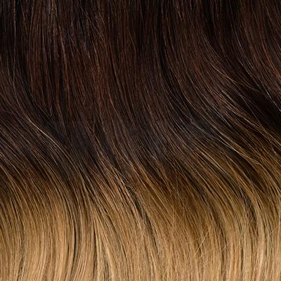 One Piece Top-up Remy Clip in Human Hair Extensions - Espresso Honey Ombre (#T2/27)