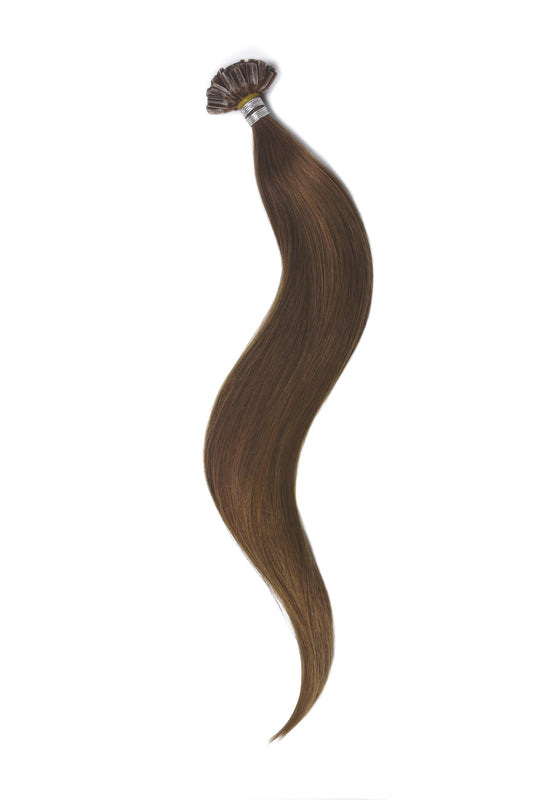 Nail Tip / U-Tip Pre-bonded Remy Human Hair Extensions - Light/Chestnut Brown (#6)